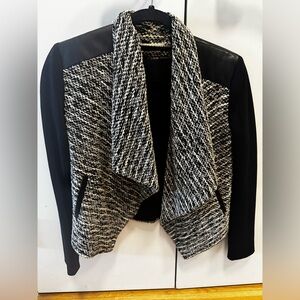 Alice + Olivia Black and White Tweed Jacket